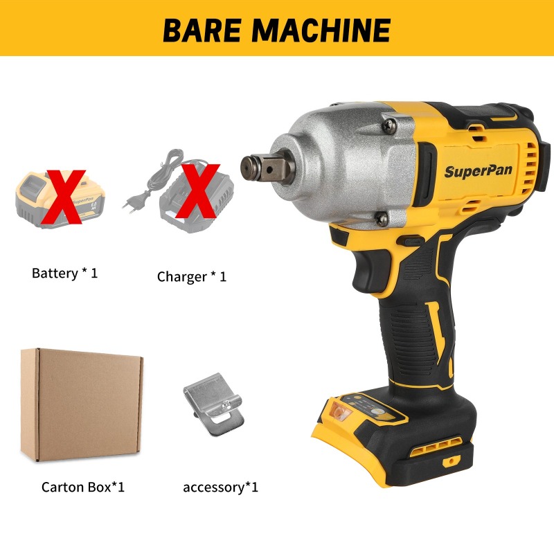 Power Tools Impact Wrench - Clé à chocs sans fil sans