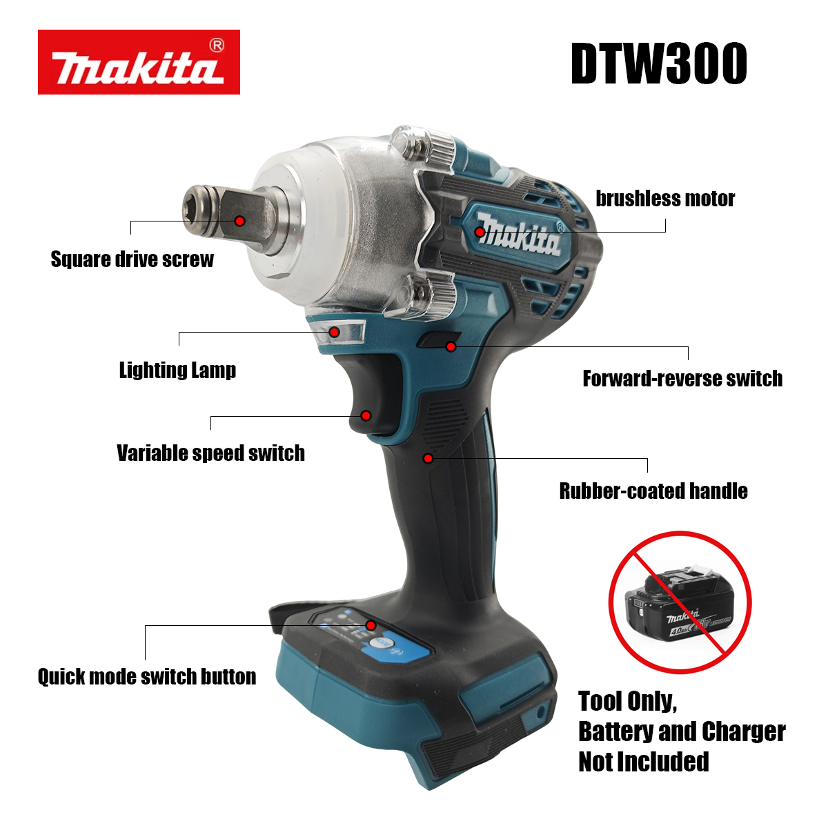 Power Tools Makita Set - Makita DTW300 18V – Ensemble d'outils